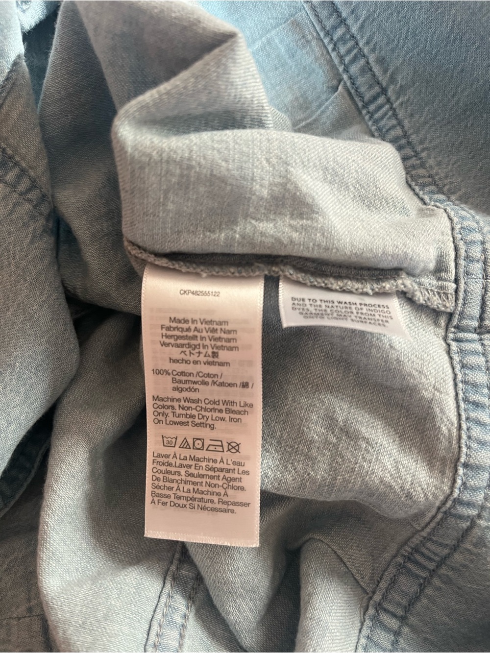 Madewell Light Blue Short-Sleeve Button Crop Top - Picture 8 of 9